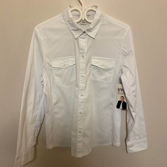 Love Ellen Women's White Button-Down Shirt - Picture 1 of 5